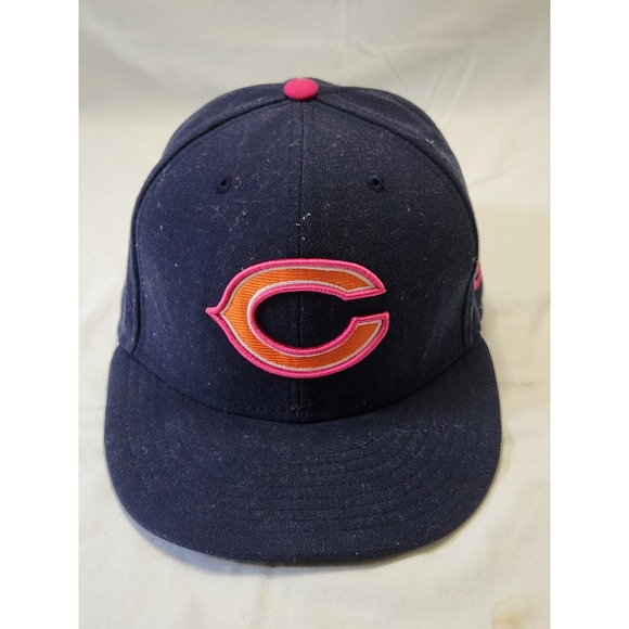 New Era NFL Cincinnati Reds Baseball Cap Fitted Hat Pink Ribbon 7 1/8 - Picture 1 of 7